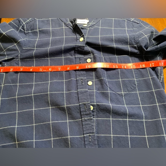 Taylor Stitch Handmade in USA Mandarin Collar LS  Windowpane Check Shirt. Size S - Picture 9 of 11